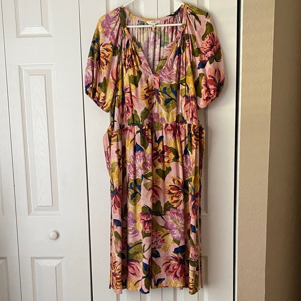 Terra & Sky Multicolor Floral Midi Dress